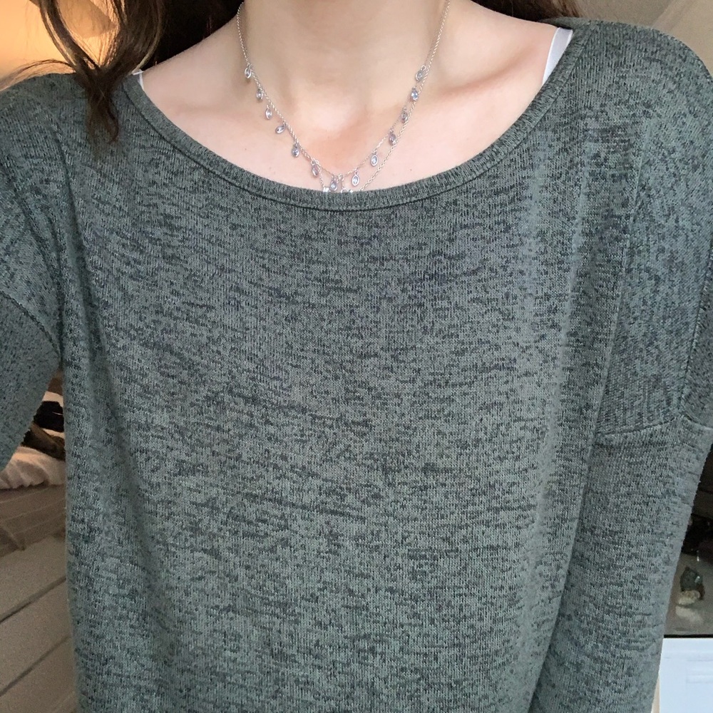 Grey/green long sleeve shirt